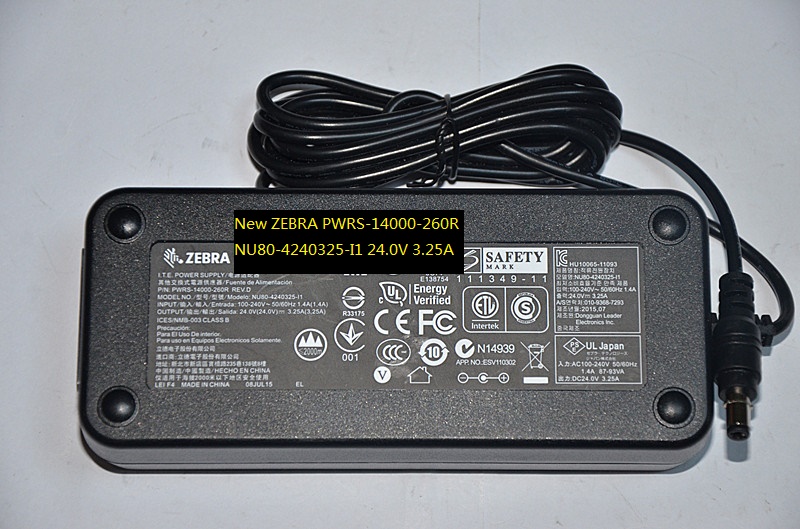 New ZEBRA PWRS-14000-260R NU80-4240325-I1 24.0V 3.25A AC/DC ADAPTER POWER SUPPLY